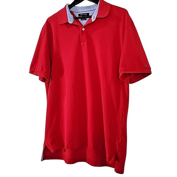 Tommy Hilfiger Men’s XL Polo Shirt Red Classic Fit Embroidered Logo Golf - Picture 2 of 7